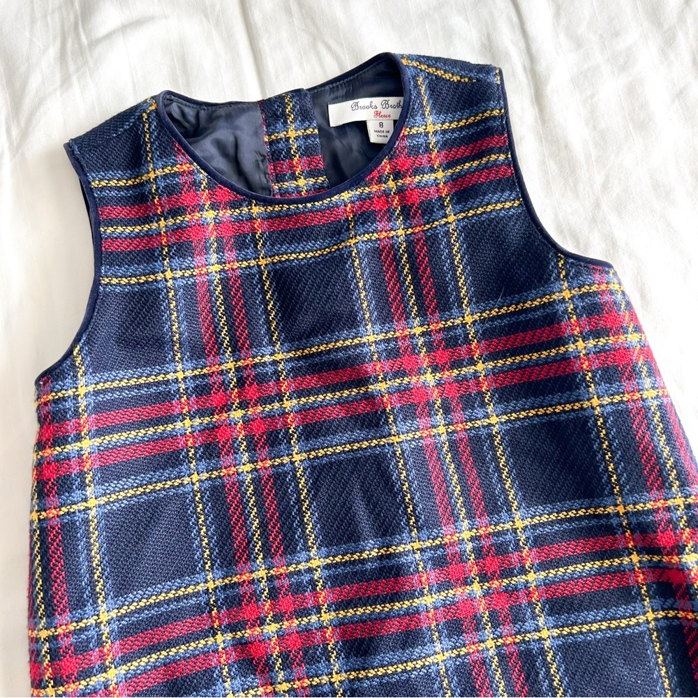 Brooks Brothers Kids Plaid Printed Sleevess Dress